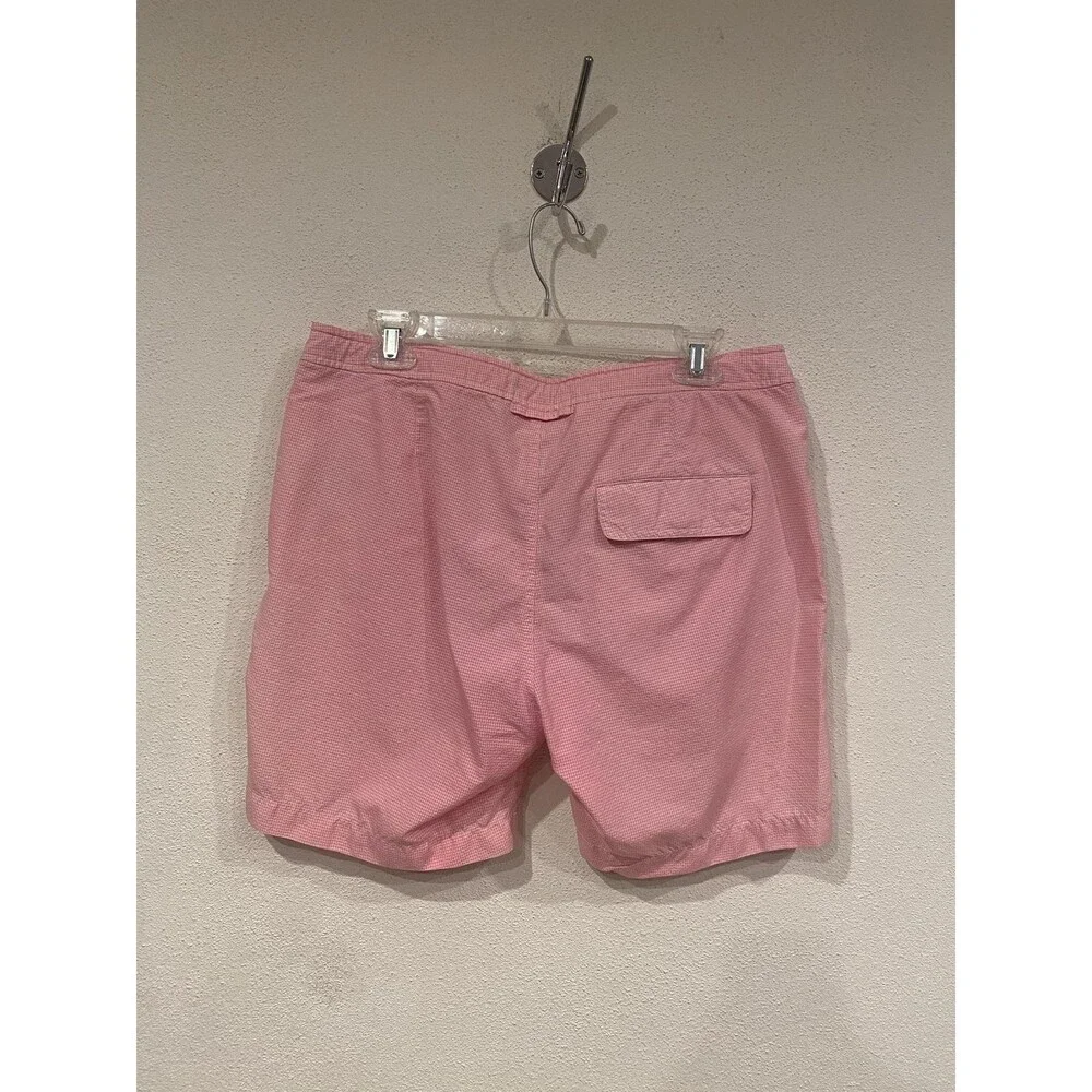 Onia Swim Trunks Shorts Mens 34 Pink Gingham Elastic Waist Mesh Lined Pockets